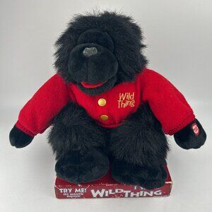"Wild Thing" Singing Plush Gorilla Red Sweater Vintage 1998 Moving Mouth Valenti